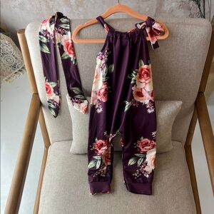 Amazon Floral Jumpsuit - Purple and Pink